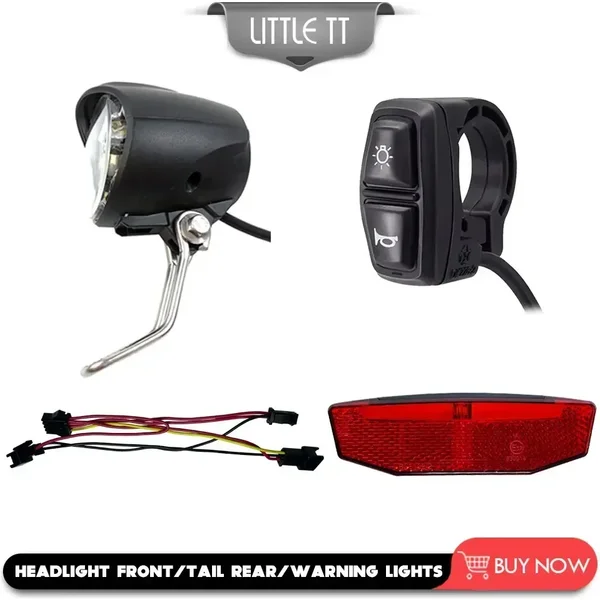 1 SET 12 V-72 V Ebike Scheinwerfer + Hupe Schwanz Rücklicht LED Elektrische Fahrrad Mit Schalter universal Spannung Vorne/Hinten Licht Schalter