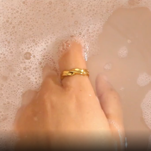 Bagues minimalistes en or torsadé ondulé pour femmes, en acier inoxydable plaqué or 18 carats, bijoux imperméables