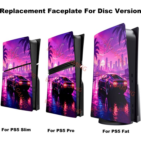 Nouvelle plaque frontale GT pour PS5/Slim/Pro Edition disque, coque anti-rayures en ABS, coque de remplacement pour console PS5, accessoires CD-ROM