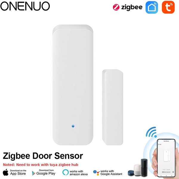 ONENUO Tuya Zigbee Door Sensor Smart Home Security Window Detector Automatic Sliding Door Magnetic Contact Sensor Alexa Google