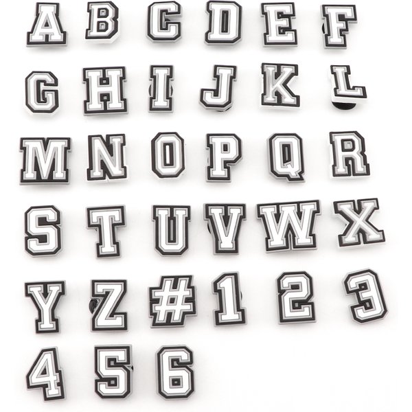 1 Pcs Letter Shoe Charms for Clog Sandals Shoe Decoration Number Alphabet Characters DIY Shoes Charm Pins for Boy Girl Men Women