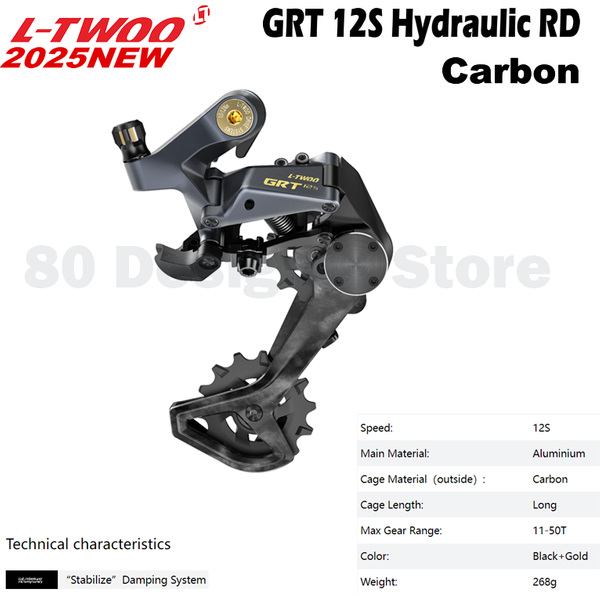 LTWOO Hydraulic 12s GRT 1X12 Speed Gravel Bike GRT Carbon Fiber Rear Derailleur GRT 1x12S, GRT 12S Alloy Rear Derailleur