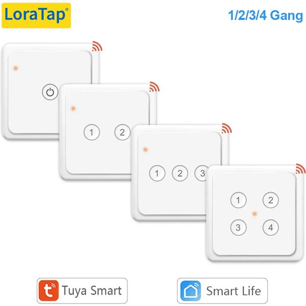 LoraTap – interrupteur de scène sans fil Tuya ZigBee, 4 boutons poussoirs, contrôleur à piles, 2MQTT, pour bricolage à domicile