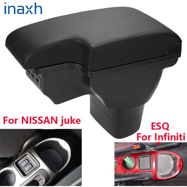 Boîte d'accoudoir pour NISSAN Juke, pour Infiniti ESQ, accessoires de voiture 2010-2019, détails intérieurs, boîte de rangement, pièces de rétrofit, USB