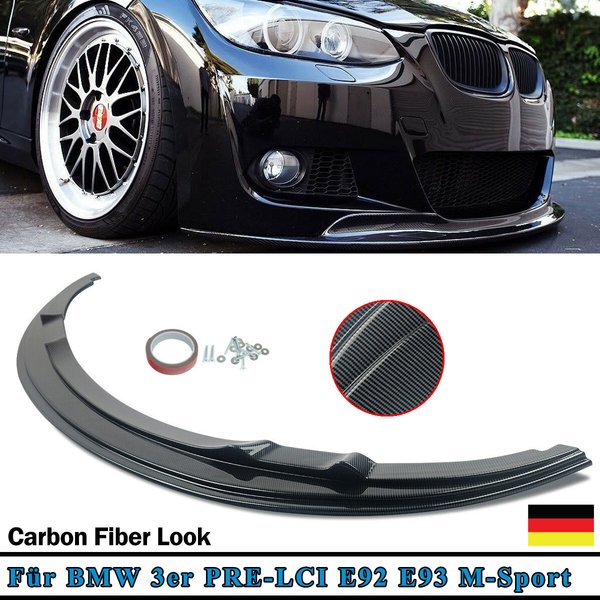 Carbon-Optik für BMW 3er Serie 2006-2010 E93 330d Cabrio M Sport Vor-Facelift Frontstoßstangen-Splitter Lippen-Diffusor Karosseriekit ABS