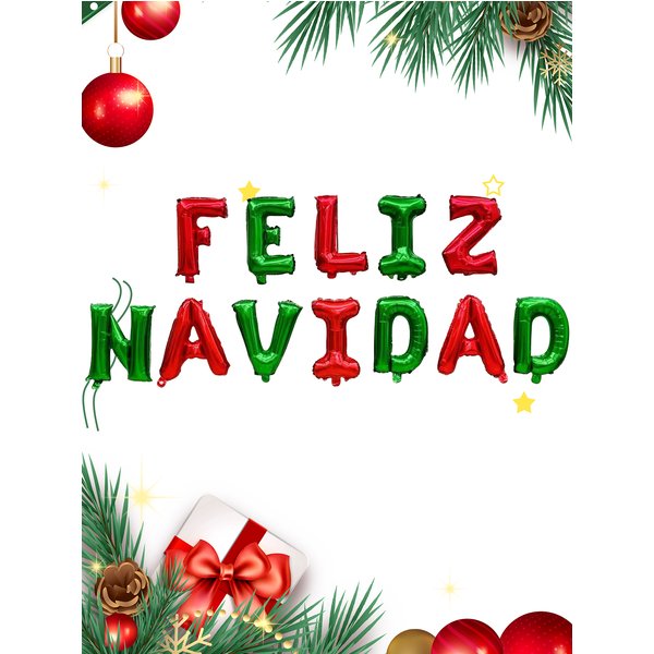 14 stücke 16 zoll Spanisch Feliz Navidad Brief Ballons Banner Neue Jahr Weihnachten Party Dekorationen Navidad 2026 Luft Ballon