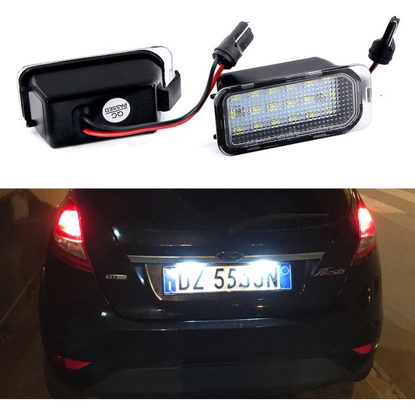 2PC Number Plate Light LED License Lamps for Ford Jaguar XJ XF Fiesta Focus S-MAX Grand C max Mondeo Kuga Galaxy Ecosport Canbus