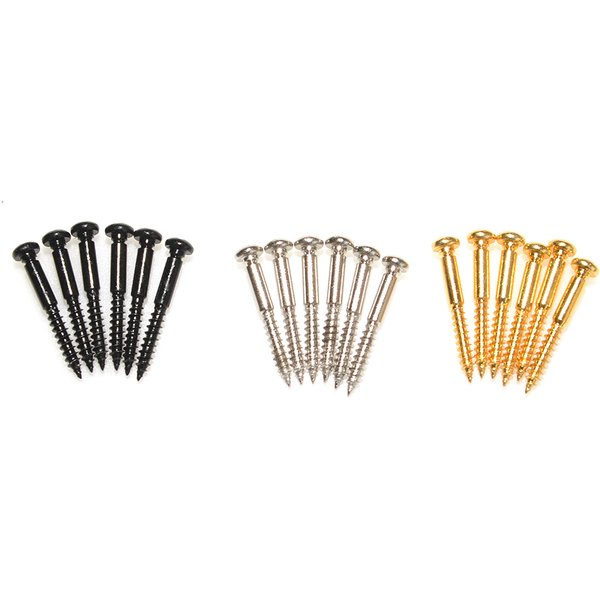 Ein Satz mit 6 Gutiar Tremolo-Stegschrauben für E-Gitarre im PRS-Stil, Edelstahl, 32 x 3,5 mm, Schwarz, Gold, Chrom
