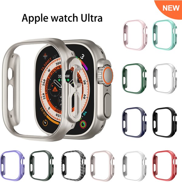 Boîtier de montre pour Apple Watch Ultra 49MM, protecteur d'écran PC dur, pare-chocs pour Iwatch série Ultra 2, accessoires