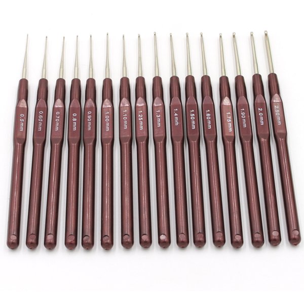QJH Häkelnadel-Set, 16er-Set, Kunststoffgriff, Häkelnadeln, Griff, Stricknadeln, Set, Häkeln, Stricks, 0,5 mm–2,5 mm