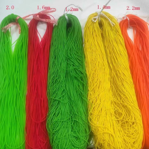 1.2mm 1.4 1.6 2.0 2.2 2.4 2.5mm ligne de caoutchouc élastique solide 500g ligne de caoutchouc pour la pêche niveau traditionnel rond