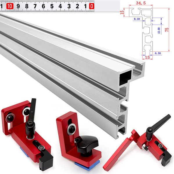 Bouchon de clôture à onglet pour clôture, profil en aluminium de 400mm, pistes en T et supports coulissants, connecteur de clôture pour le travail du bois