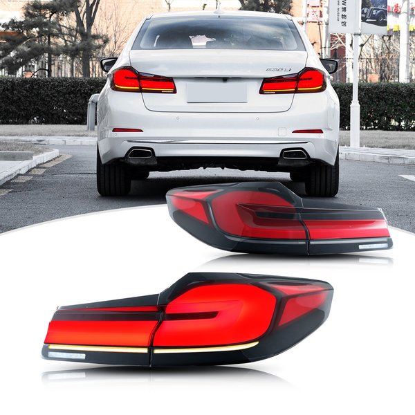 LED-Rückleuchten für BMW G30 F90 M5 5er 5er 2017–2020, sequentielle Blinker-E-Mark-Rücklichter-Baugruppe