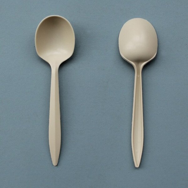 Cuillère de fécule de maïs de 6 pouces épaissie écologique Vaisselle jetable dégradable vert Santé Hygiène Cuillères Durable