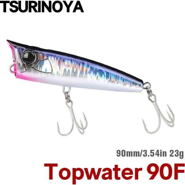 TSURINOYA 90F Topwater Popper Fishing Lure 90mm 23g DASHER Surface Floating Hard Bait For Saltwater Power Fishing SW Game Model