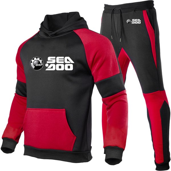 BRP Sea-Doo Moto Logo Print 2026 Frühling Herbst Herren Patchwork-Taschen Designer Anti-Kollisions-Shirt Hoodies Hosen Anzüge