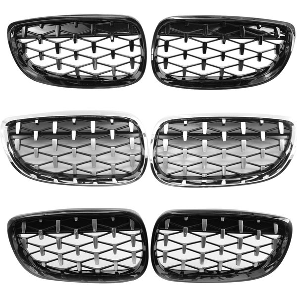 2 Stück Front stoßstangen gitter glänzend schwarzer Nieren grill für BMW E92 E93 51137157277 51137157278 Diamant-Nieren grill ersatz