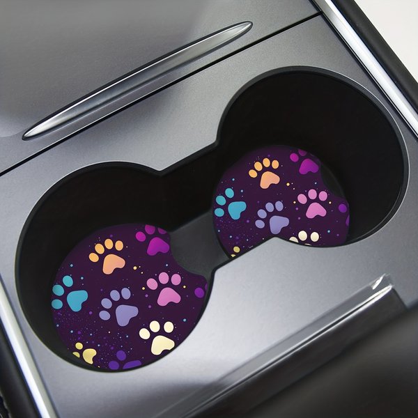 Cute Dog Paw Absorbent Car Beverage Most Used Color Coaster Car Coaster Interior Fashion Holder Accessories Car Cup Accessories