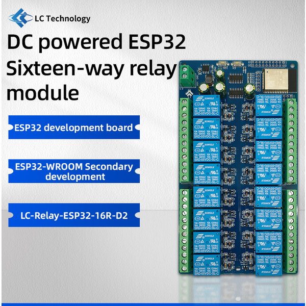 DC5V-Stromversorgung ESP32 16-Kanal-Relaismodul Entwicklungsboard ESP32-Sekundärentwicklung
