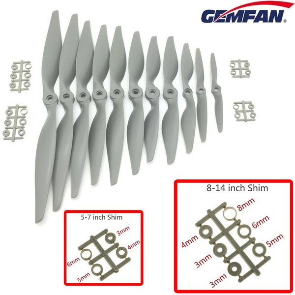 Gemfan APC hélice en Nylon 5x5/6x4/7x5/8x4/8x6/9x6/10x5/10x7/11x5.5/12x6/13x6.5/14x7/16x8/17x10 accessoires pour modèle d'avion RC