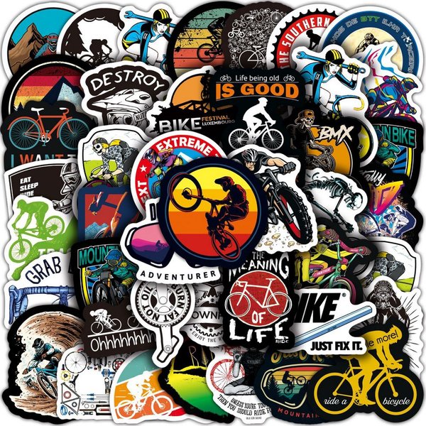 50/100 pièces Cool course vélo VTT autocollants Graffiti vtt vinyle décalcomanies Skateboard voiture autocollant enfants cadeau étanche