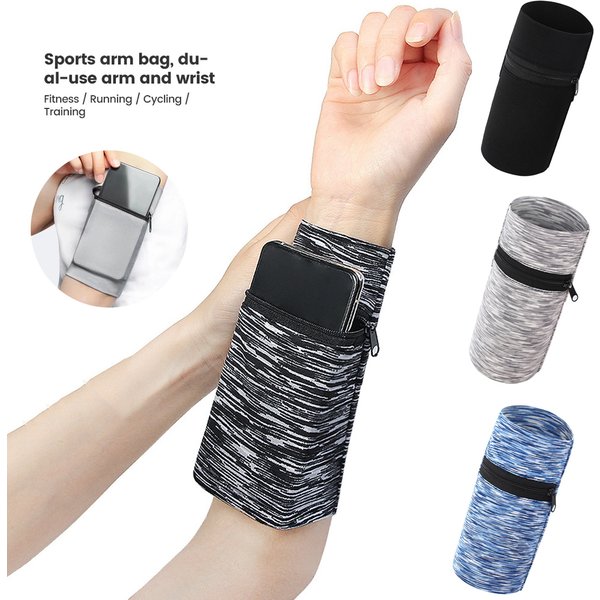 Reißverschluss-Lauftaschen, leichte Handgelenk-Geldbörse für Handy, Schlüssel, Karte, Schweißband, Fitnessstudio, Fitness, Sport, Radfahren, Armband, Armtasche