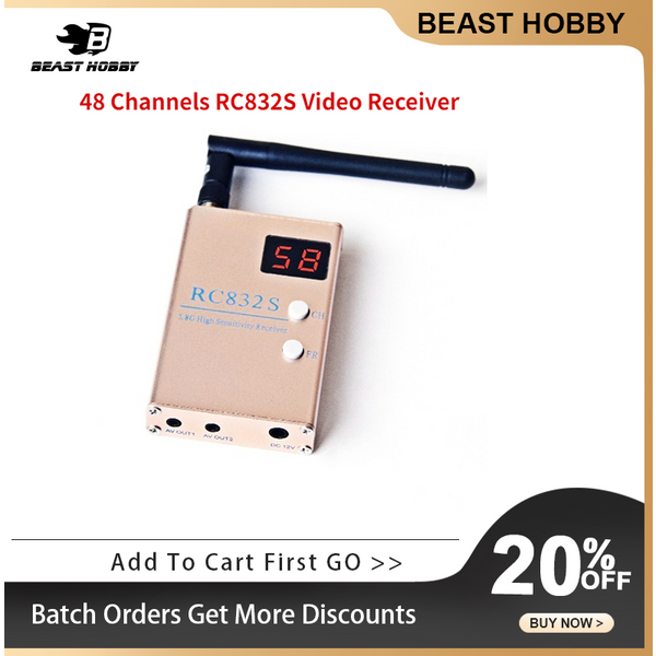 BeastHobby RC832S 5.8Ghz 48CH 5dB récepteur FPV haute sensibilité AV VRX pour Drone RC accessoires de bricolage pièces
