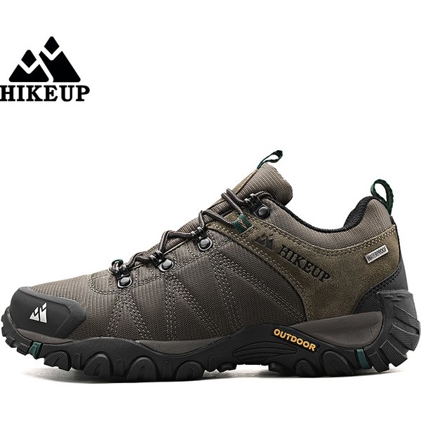 HIKEUP Non-slip Men Hiking Shoes Breathable Outdoor Wear Resistant Splashproof Climbing Men Sneaker Tourism Mountain Shoes