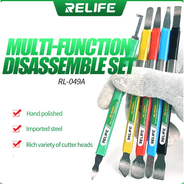 RELIFE RL-049A Multifunktionales Zerlegen, neugieriges Messer-Set, Handy-Rückabdeckung, Entfernen von Zinn, Schaben, handpolierte Werkzeuge