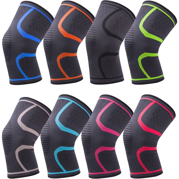 Genouillère élastique en nylon, 1 pièce, pour fitness, course à pied, cyclisme, sport, compression, manchon pour basket-ball, volley-ball