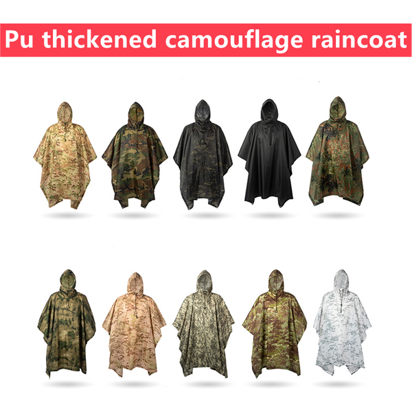Mężczyzna wojskowy nieprzepuszczalny zamek błyskawiczny Camo płaszcz przeciwdeszczowy wodoodporny płaszcz przeciwdeszczowy męski płaszcz przeciwdeszczowy damski markiza deszcz motocykl poncho