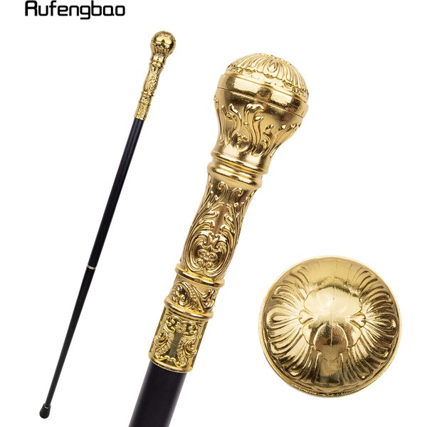 Golden Luxury Round Handle Fashion Walking Stick for Party Decorative Walking Cane Elegant Crosier Knob Walking Stick 93cm
