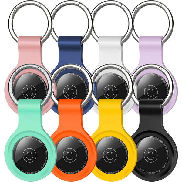 Lot de 8/4/2 étuis en silicone pour Airtags avec porte-clés, housse de protection pour clé Airtag, collier pour chien ou chat, accessoires