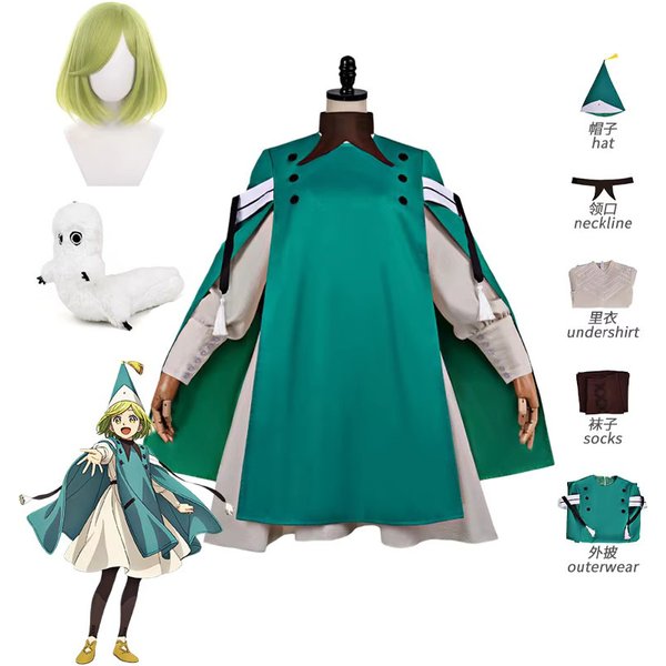 Hexenhut Atelier Coco Cosplay Kostüm Mittelalterliches Hexenkleid mit Hut Anime Tongari Boushi no Atelier Outfit Halloween Party Anzug