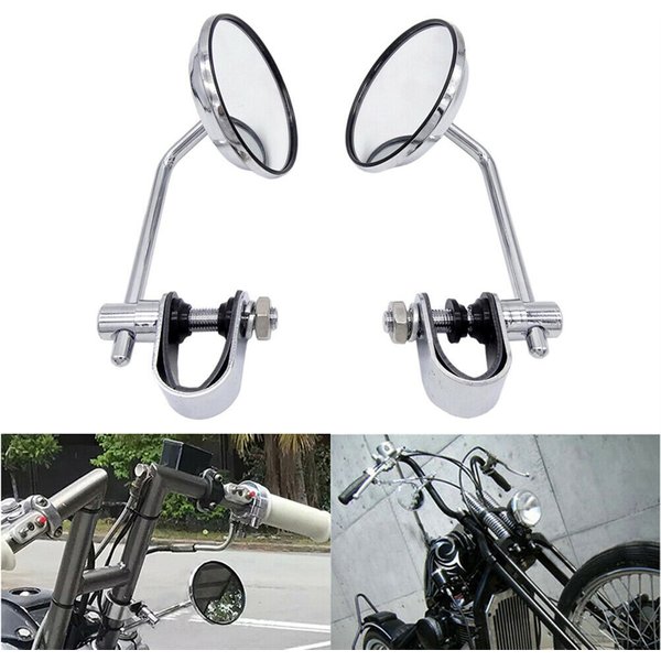 2Pcs 7/8" Handlebar Round Rear View Side Mirrors Motorcycle For Bobber Cruiser Racer Cafe motorcycle accessories