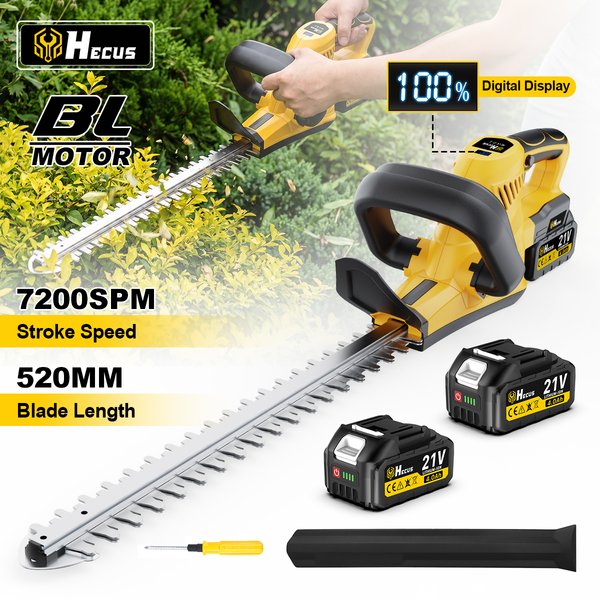 Hecus 2000W Bürstenloser Elektrischer Heckenschneider 7200SPM Garten-Effizienz-Rasenmäher Landschaftsbau Heckenschere Strauchschneidemaschine Elektrowerkzeug für Makita 18V Akku