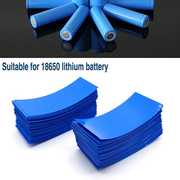 100 Stück flache PVC-Schrumpfschläuche, Batteriefolie für 18650 Lithium-Batterie, Schrumpfschlauch, sortiertes Kit, selbstklebender Isolator