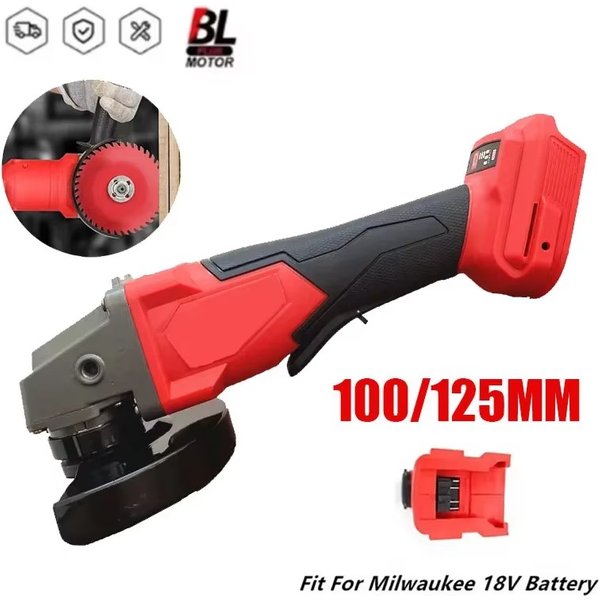 Fit for Milwaukee 18V Battery Brushless Angle Grinder 3 Gears 100/125mm Electric Cordless Polishing Cutting Machine M14