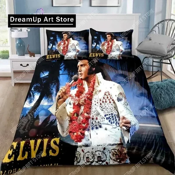 Collection d'affiches e-elvis Presley, ensemble de literie simple, double, Queen, King Size, pour chambre d'enfant et adulte, cadeau