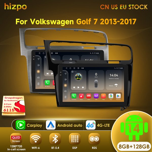 Hizpo AI Stimme Drahtlose CarPlay Android Auto Radio für Volkswagen VW Golf 7 2013-2017 Auto Multimedia Player GPS 2din Autoradio