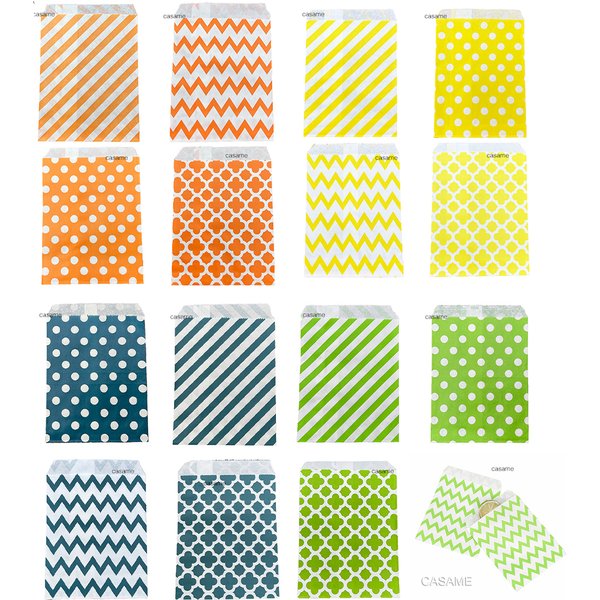 50 stücke 5x7 Zoll Papiertüte vier blättriges Kleeblatt Tupfen gewellte Kraft papiertüte gemischte Kekse Süßigkeiten Geschenk verpackungs tasche für Weihnachten