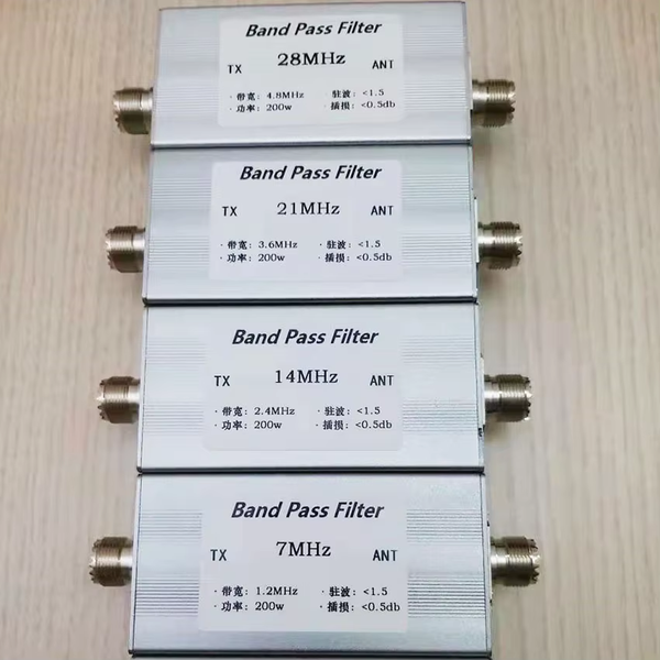 Kurzwellen-Bandpassfilter (BPF) mit hoher Isolation 7MHz 14MHz 18MHz 21MHz 24MHz 27,5MHz 28MHz Anti-Interferenz Sensibilitätssteigerung