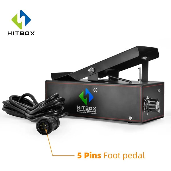 HITBOX WIG-Schweißen 5-poliges Fußpedal, Verstärker-Steuerpedal für HBT250P AC/DC CT-520 und andere Maschinen, Taschenlampensteuerungs-Fußschalter, 1K