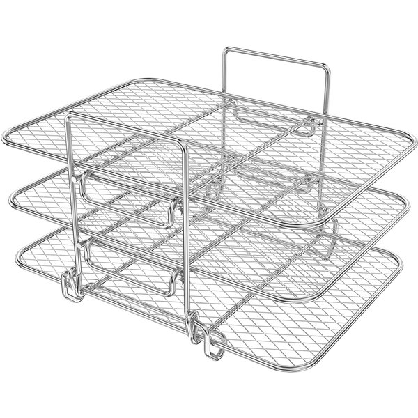 Air Fryer Basket Roasting Rack Stainless Steel BBQ Grill Three Stackable Steamer Racks For Ninja Air Fryer Kitchen Accessories