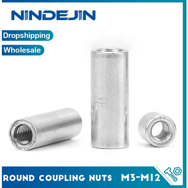 1-5 stücke Runde Kupplung Muttern Edelstahl M3 M4 M5 M6 M8 M10 Lange Verlängern Runde Stecker Muttern stange Innengewinde für Kamera Pan