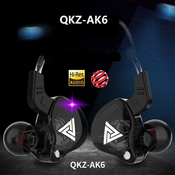 QKZ AK6 Laufband-Mikrofon-Kopfhörer, Kupfer-Treiber, 3,5 mm Hi-Fi-Sportkopfhörer, In-Ear-Kopfhörer, Musik-Ohrhörer