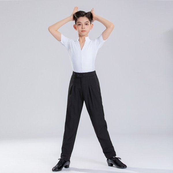 Kinderbekleidung Lateinamerikanisches Tanzset für Jungen Wettkampfuniform Übungsuniform Top Hose Tanzkleidung Bühnenkostüm Kinderbekleidung