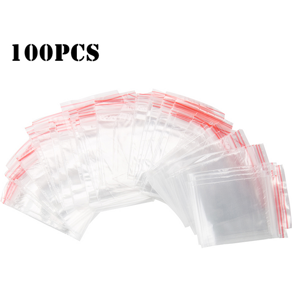 100 Stück wieder versch ließbare Zip-Lock-Beutel Kunststoff transparente Verpackung Poly-Druck verschluss beutel selbst dichtende klare Lebensmittel aufbewahrung verpackung frische Tasche