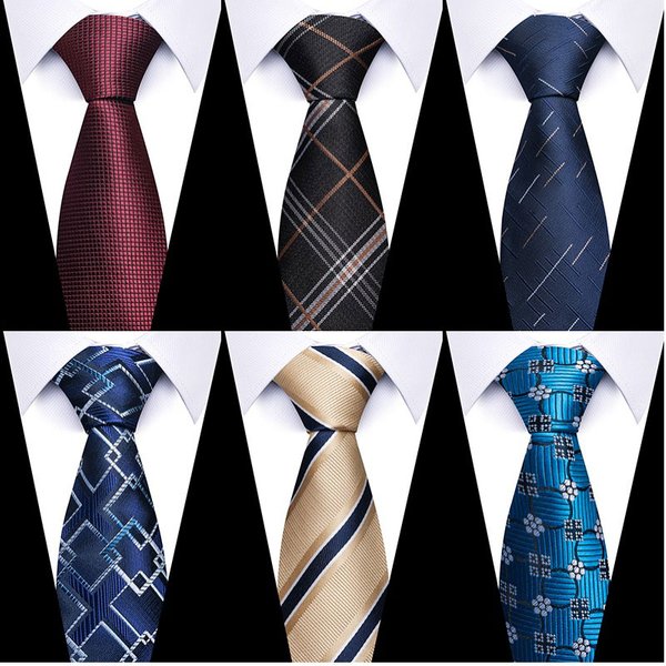 Tie For Men Gravatas Newest design Factory Sale Hot sale 7.5 cm Necktie Shirt Accessories Plaid Man's Yellow New Year's Day