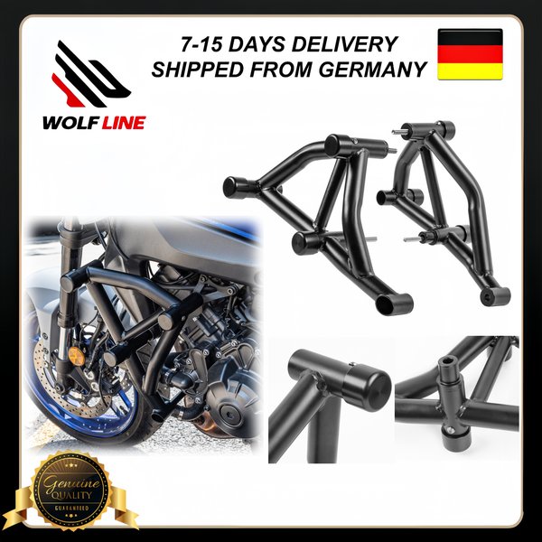 WOLFLINE Motorschutz für Yamaha MT09 MT 09 SP MT-09 2021 2022 2023 2024 2025 Highway-Sturzbügel Stunt-Käfig-Protektor